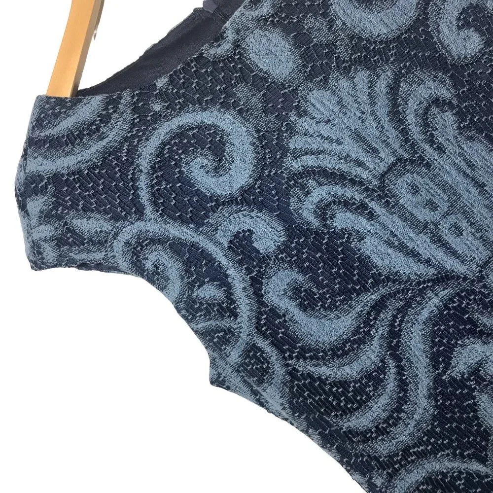 Julia Jordan Blue Crochet Lace Sheath Dress Cap Sleeve Women’s Size 8 - Picture 5 of 9